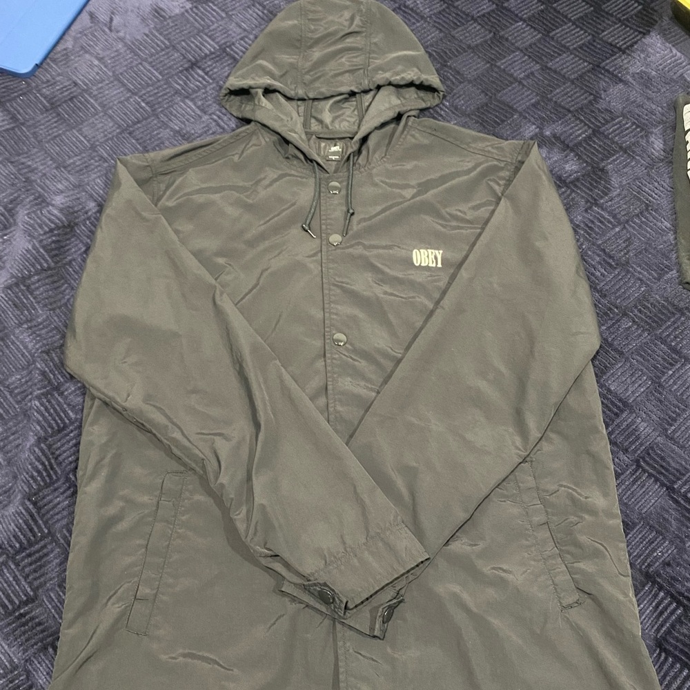 Black OBEY Windbreaker. Great condition, only worn once. Size Large.